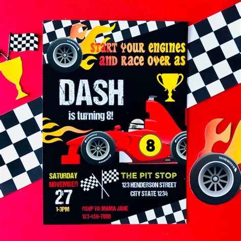 Blank Race Car Invitation Template Ideas