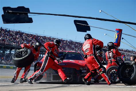 A race car pit stop