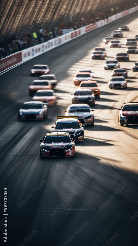 A race car speeding on a straightaway