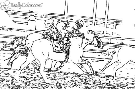 Racing horse coloring page