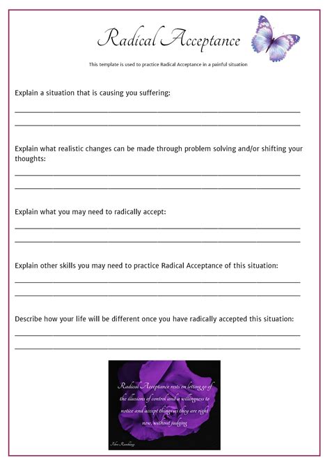 Radical Acceptance Worksheets Printable