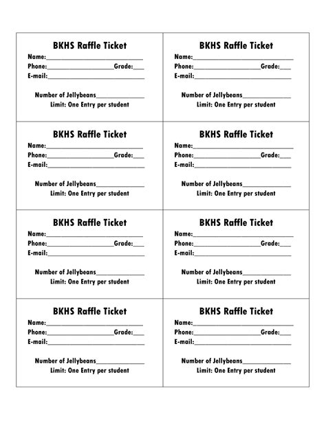 Raffle Ticket Printable