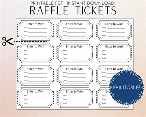 Raffle Ticket Printing Example