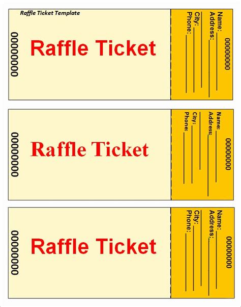 Raffle Ticket Template 2