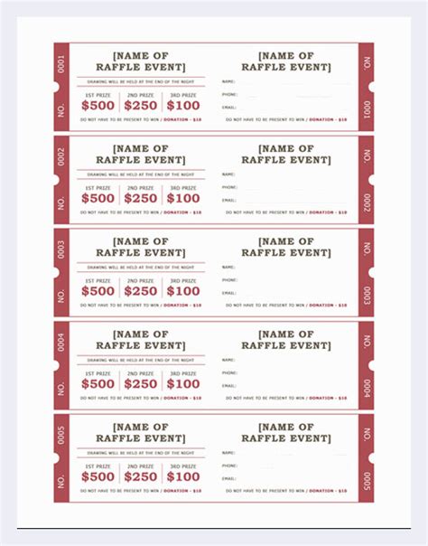 Raffle Ticket Template 4