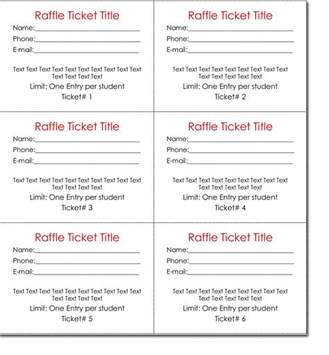 Raffle Ticket Template Design