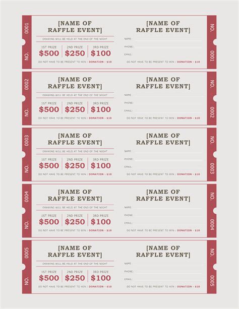 Raffle Ticket Template Samples