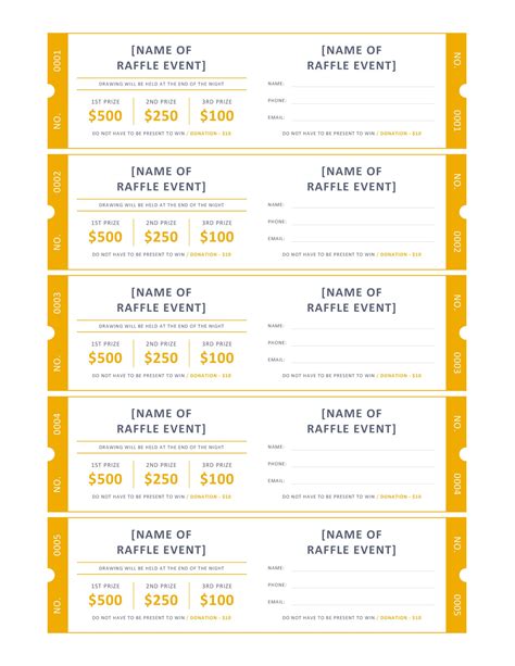 Raffle Ticket Template Word Free