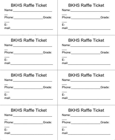 Raffle ticket template Word template