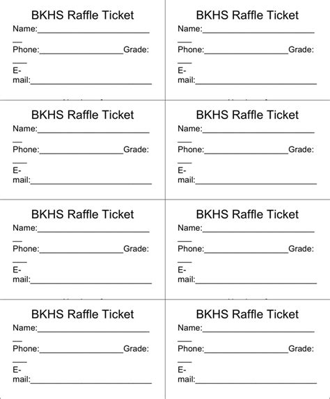 Raffle Ticket Template Word