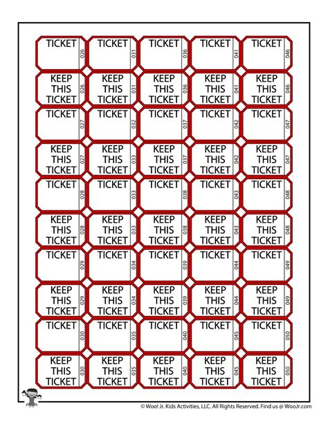 Raffle ticket templates for school events