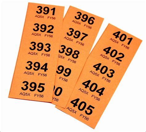 Raffle Tickets with Numbers