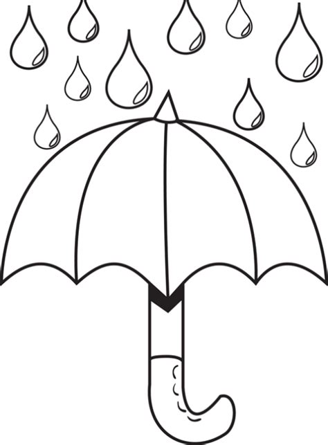 Rain Drops Coloring Page Printable