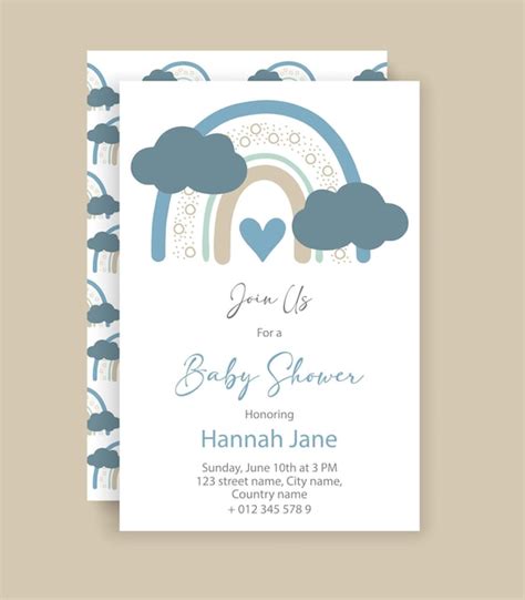 Rainbow Baby Shower Invitation Template