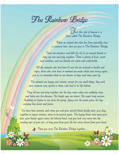 Rainbow Bridge Poem Plaque