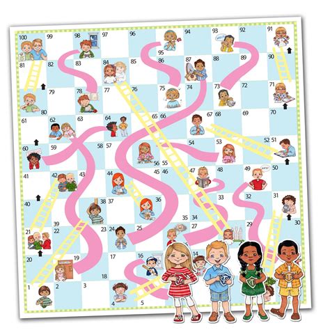 Rainbow Chutes and Ladders printable