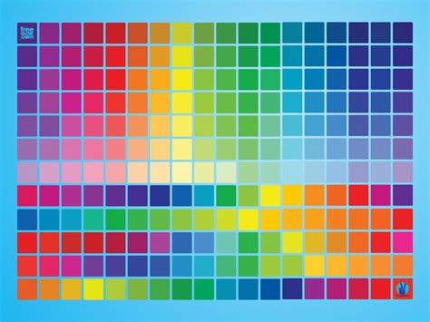 Rainbow Color Swatch Chart