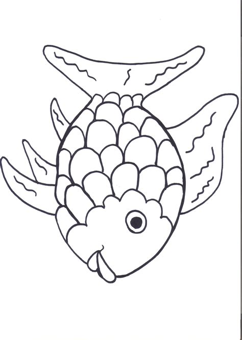 Rainbow Fish Coloring Template PDF