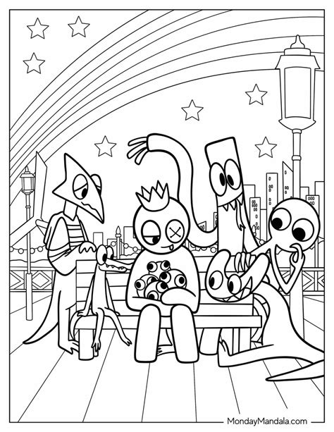 Rainbow Friends coloring pages PDF for download