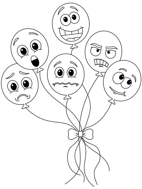 Rainbow Friends emotions coloring page for preschoolers