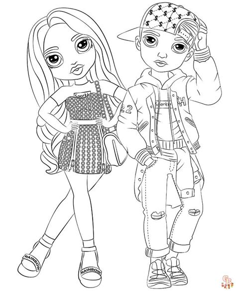 Rainbow High coloring pages for kids