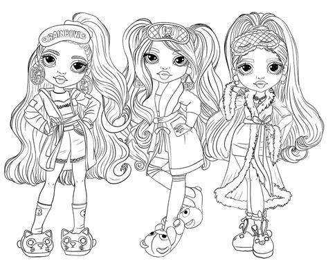 Rainbow High coloring pages