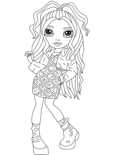 Rainbow High fashion coloring pages for kids