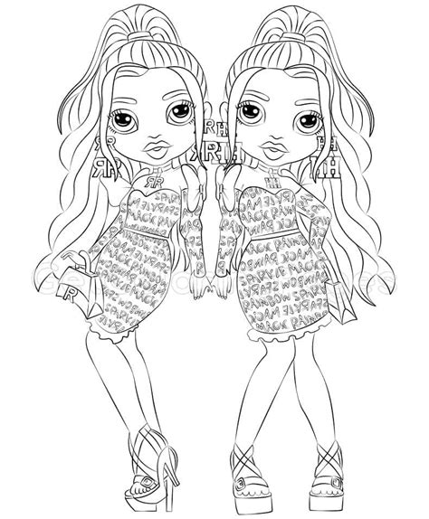 Rainbow High love coloring page