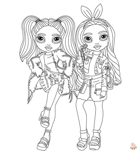 Rainbow High princesses coloring page