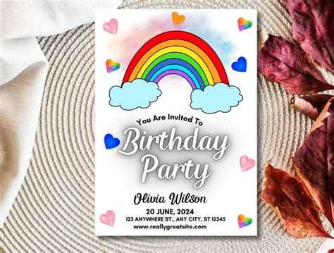 Rainbow Party Invitation Ideas