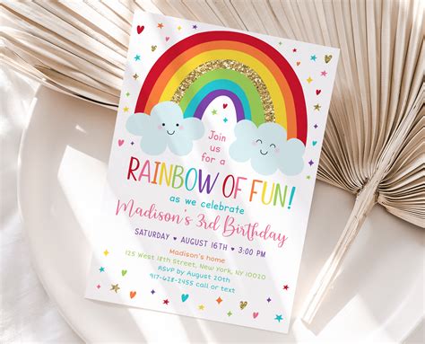 Rainbow Party Invitation Ideas for Kids