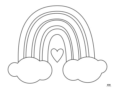 A large rainbow template coloring page