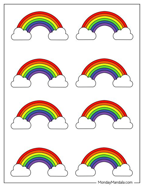 A large rainbow template craft