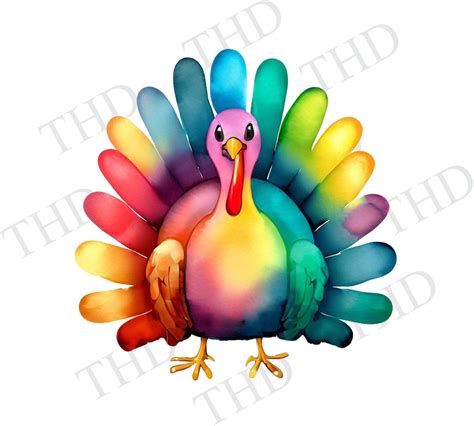 A rainbow turkey template