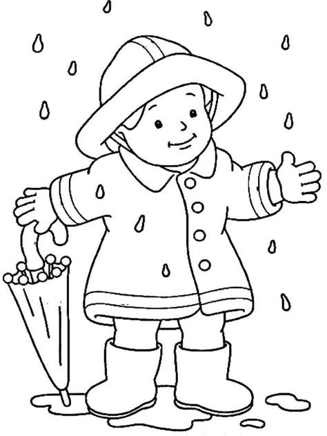 Rainy Day Coloring Pages for Kids