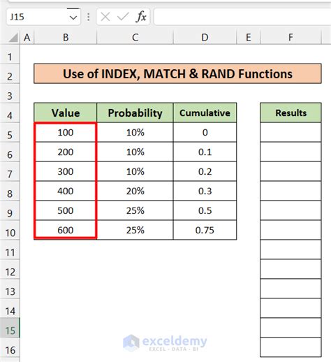 RAND and INDEX Functions