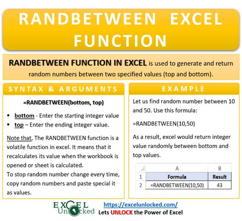 RANDBETWEEN Function