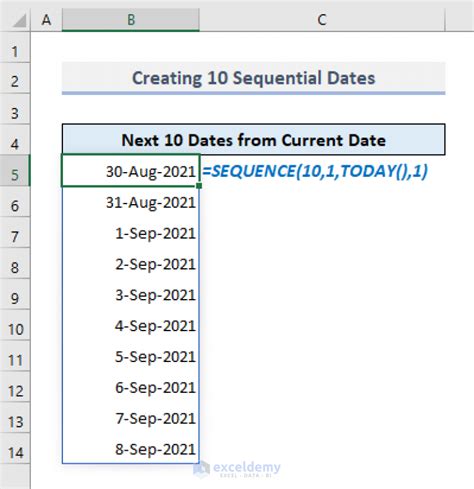 Random Dates in Excel using a Formula with the SEQUENCE Function