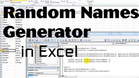 Random Name Generator Excel VBA