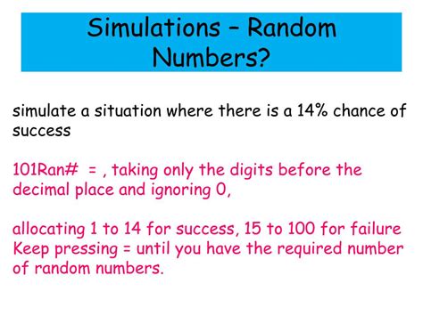 Random Numbers Simulations