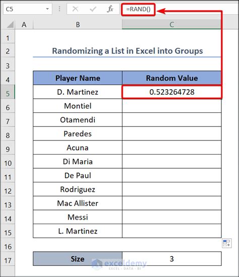 Randomize Data Tool in Excel