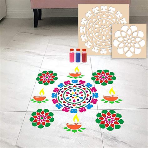 Rangoli stencils for beginners