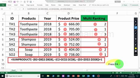 Ranking data using the RANKIFS function