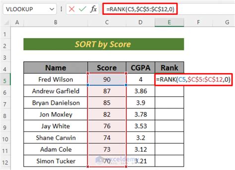 Ranking Excel Data