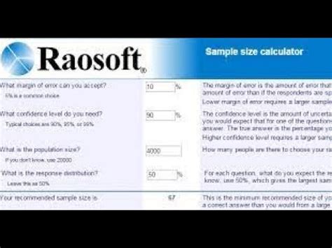 Using the Raosoft Sample Size Calculator