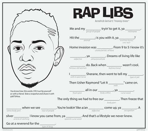 Rap lyrics template example 2