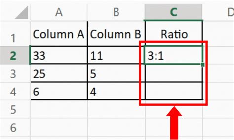 Ratio format with formatting codes in Excel