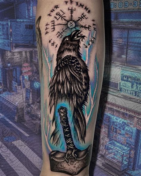 Raven tattoo designs on the back