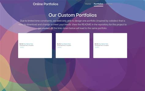 React Portfolio Template Gallery