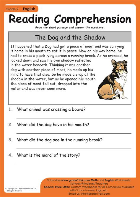 Reading Comprehension Worksheets for Grade 2